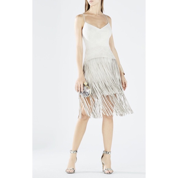 BCBGMaxAzria ‘Evin’ fringe nude dress - Picture 1 of 5